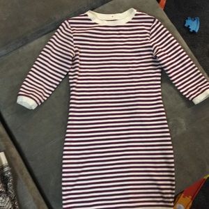 Go Lite striped dress, 3/4 sleeve.